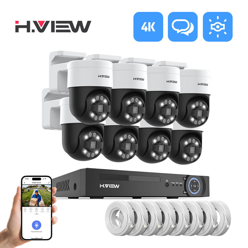 Home Security And Monitoring - H.view 8Ch 4K 5MP 8MP Cctv