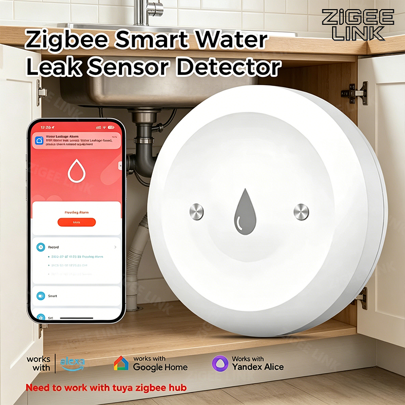 Home Security And Monitoring - مستشعر تسرب المياه الذكي Zigbee3.0 مع