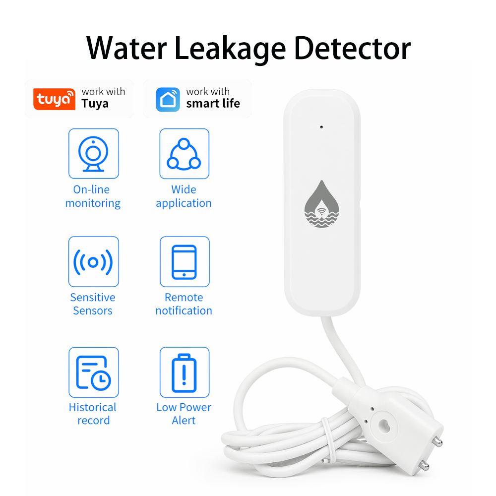 Home Security And Monitoring - جهاز إنذار تسرب المياه واي فاي/زيجبي