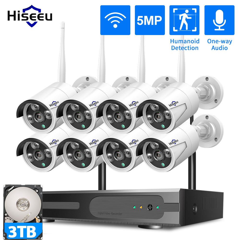 Home Security And Monitoring - نظام كاميرات مراقبة Hiseeu بدقة 3/5/8