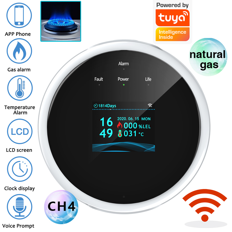 Home Security And Monitoring - جهاز استشعار إنذار الغاز بتقنية واي