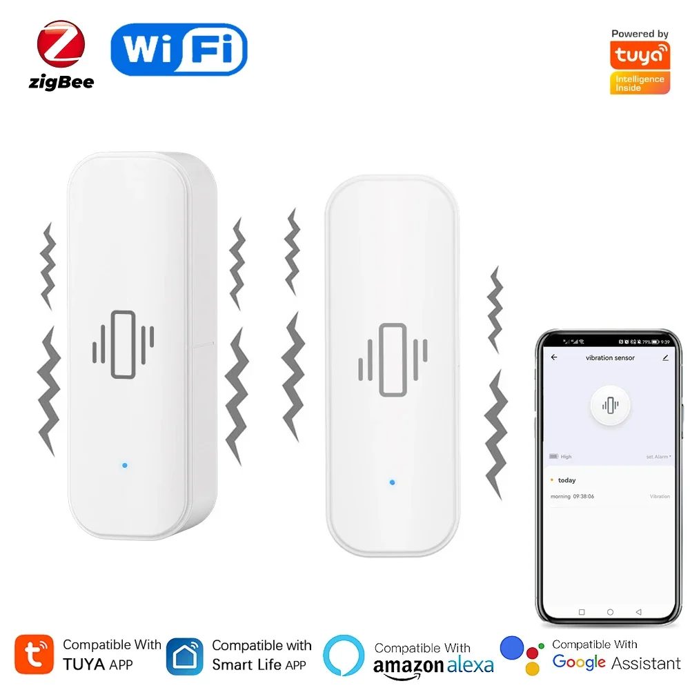 Home Security And Monitoring - مستشعر اهتزاز ذكي Tuya لأمن المنزل