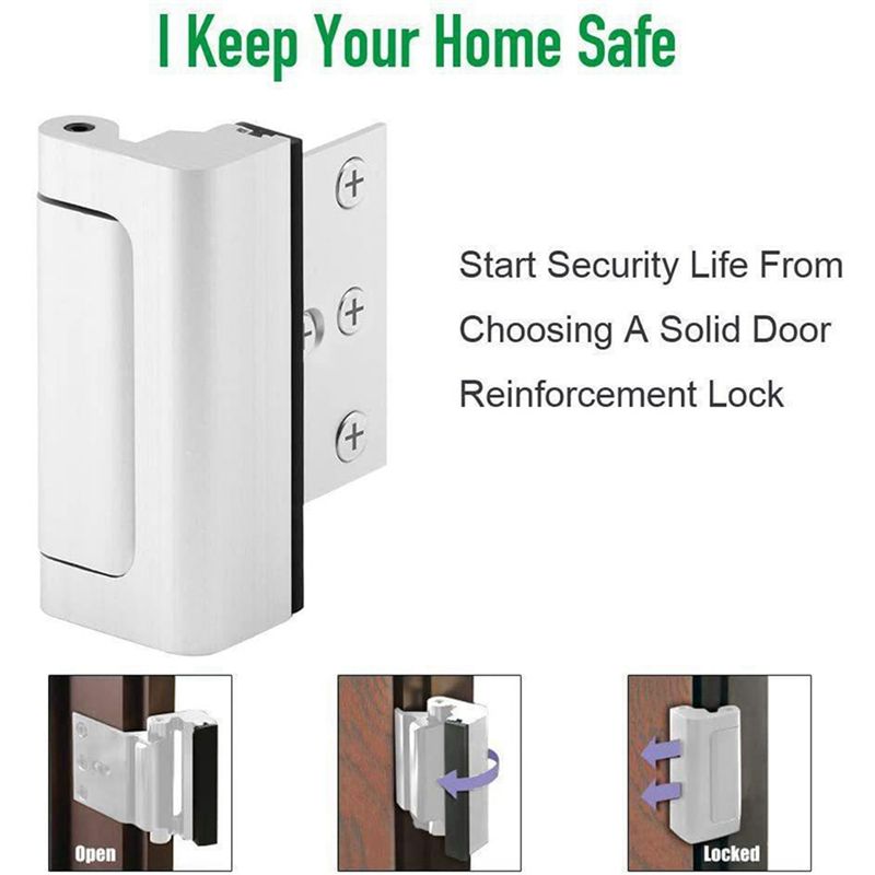 2X قفل أمان للباب المنزلي، قفل - مراجعة Home Security Door Reinforcement Lock وسعره