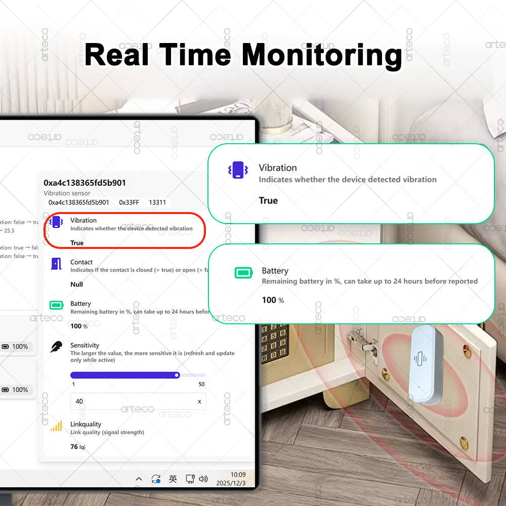 زيجبي مستشعر الاهتزاز الذكي في - مراجعة Home Security And Monitoring وسعره