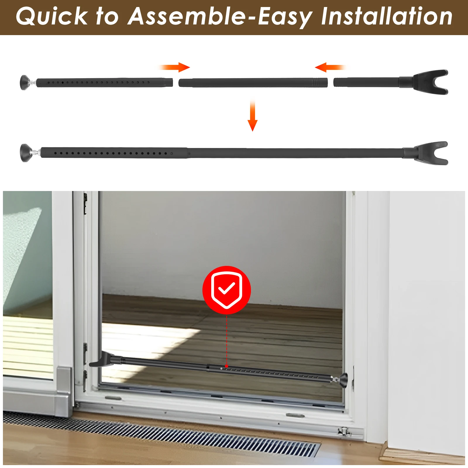 قفل باب منزلق قابل للتعديل 44- - مراجعة Home Security Door Reinforcement Lock وسعره