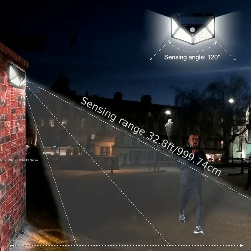 مصباح حديقة شمسي خارجي بـ 100  - مراجعة Solar Security Light وسعره