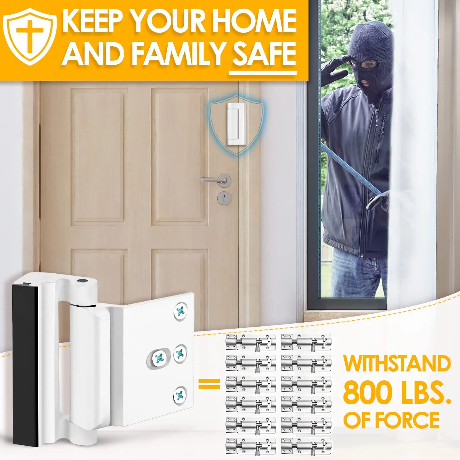 قفل باب أمان منزلي جديد من سبا - مراجعة Home Security Door Reinforcement Lock وسعره