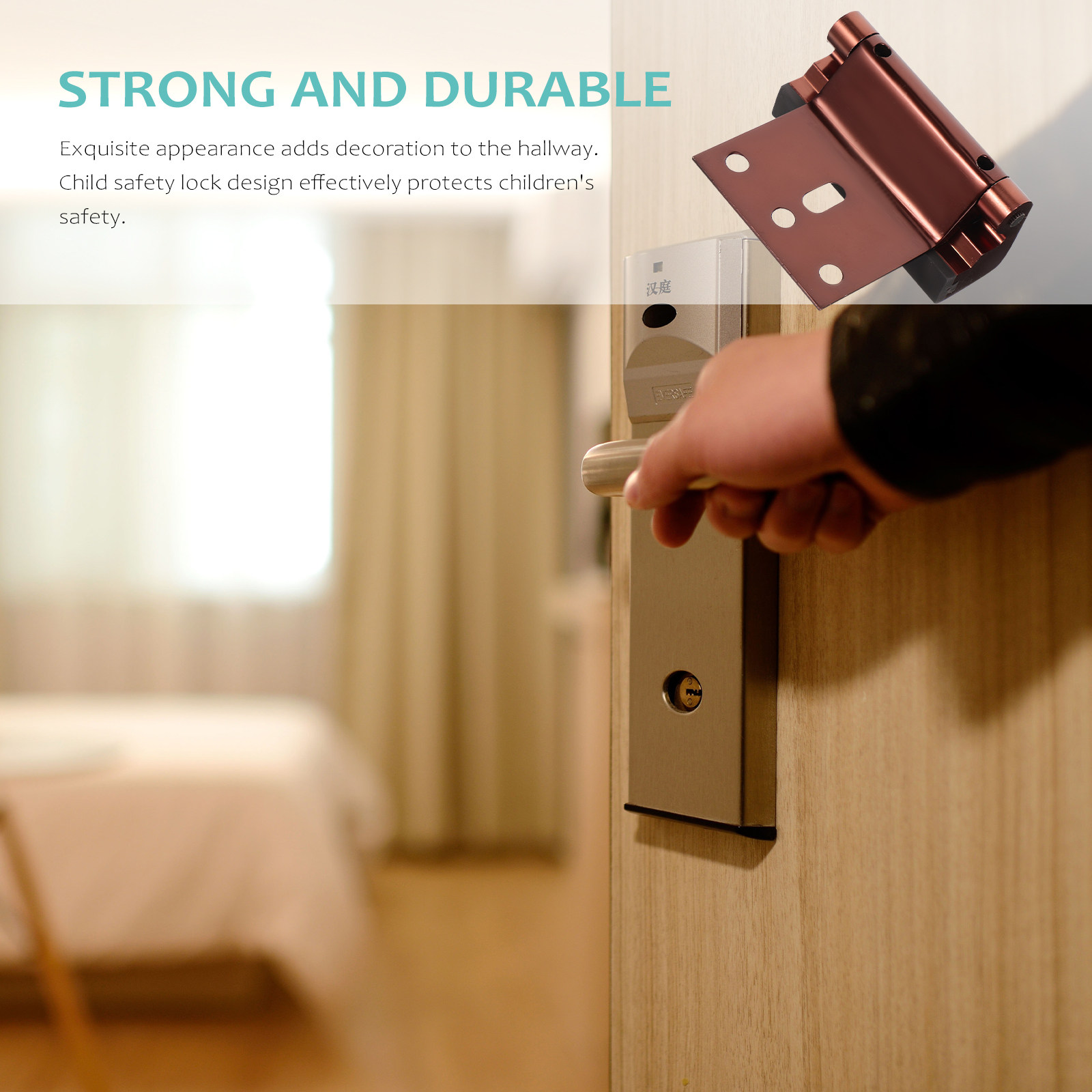 قفل تقوية الباب من سبائك الألو - مراجعة Home Security Door Reinforcement Lock وسعره
